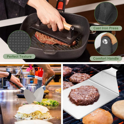 BBQ Tool Set- Complete Stainless Steel Griddle Accessories Kit