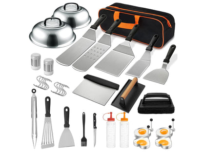 BBQ Tool Set- Complete Stainless Steel Griddle Accessories Kit