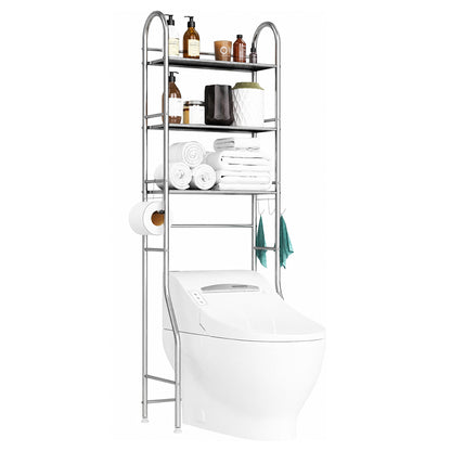 Toilet Storage Rack Organiser 3-Tier Stainless Steel Bathroom Shelf – 155cm