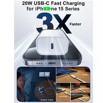 20W iPhone Fast Charger with USB-C to USB-C