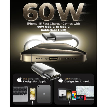 20W iPhone Fast Charger with USB-C to USB-C