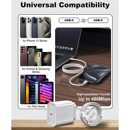 20W iPhone Fast Charger with USB-C to USB-C