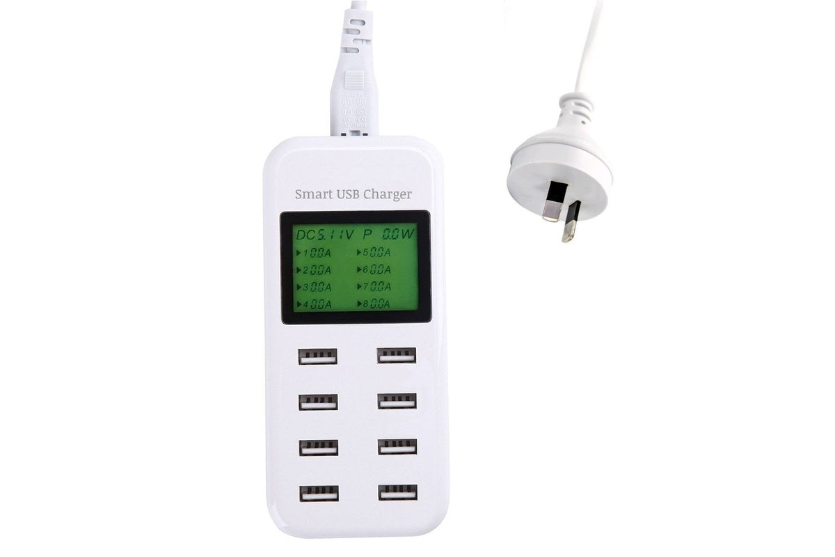 8-port USB Charger with LCD Display