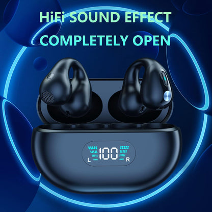 Open Ear Clip Headphones, Wireless Earbuds Bluetooth Earphones