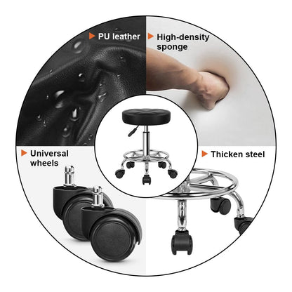 Salon Stool Adjustable Rolling Spa Stool