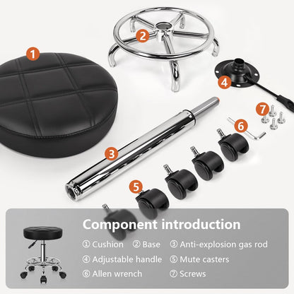 Salon Stool Adjustable Rolling Spa Stool