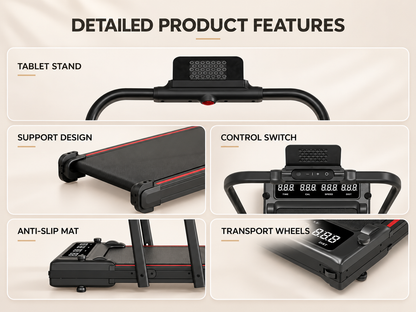 Compact Motorised Treadmill - 140kg, Bluetooth, 3.5HP