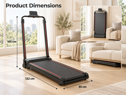 Compact Motorised Treadmill - 140kg, Bluetooth, 3.5HP