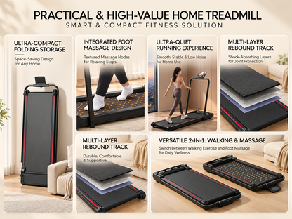 Compact Motorised Treadmill - 140kg, Bluetooth, 3.5HP