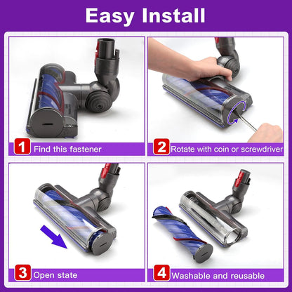 Direct Drive Brush Head Motorhead Cleaner Head for Dyson V7 V8 V10 V11 V15 SV12