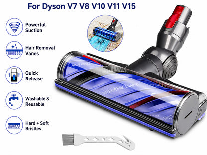 Direct Drive Brush Head Motorhead Cleaner Head for Dyson V7 V8 V10 V11 V15 SV12