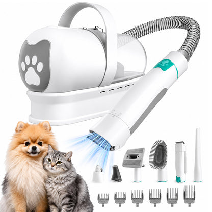 Pet Grooming Kit Vacuum Dog Cat Hair Dryer Remover Clipper Brushes Cleaning