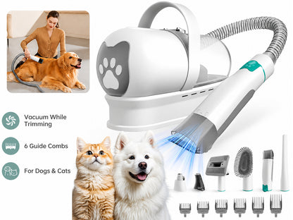 Pet Grooming Kit Vacuum Dog Cat Hair Dryer Remover Clipper Brushes Cleaning