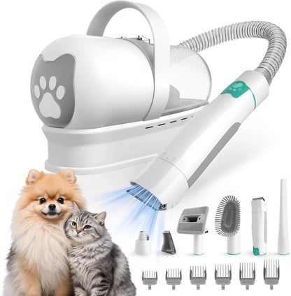 Pet Grooming Kit Vacuum Dog Cat Hair Dryer Remover Clipper Brushes Cleaning