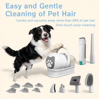 Pet Grooming Kit Vacuum Dog Cat Hair Dryer Remover Clipper Brushes Cleaning