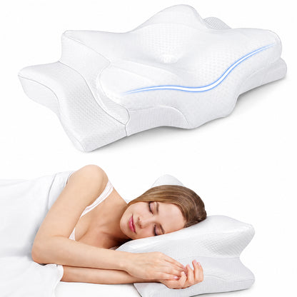 Cervical Neck Pillow – Adjustable Cooling Memory Foam Neck Pillow