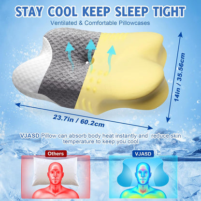 Cervical Neck Pillow – Dual-Height Slow-Rebound Memory Foam Cervical Neck Pillow
