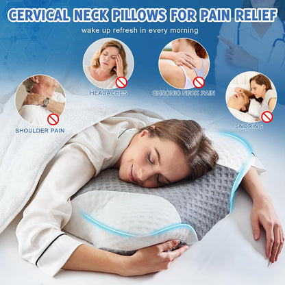 Cervical Neck Pillow – Dual-Height Slow-Rebound Memory Foam Cervical Neck Pillow