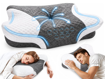 Cervical Neck Pillow – Dual-Height Slow-Rebound Memory Foam Cervical Neck Pillow