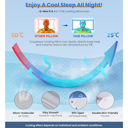 Cervical Neck Pillow – Adjustable Cooling Memory Foam Neck Pillow