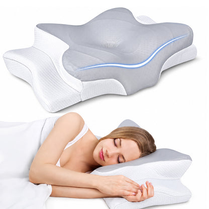 Cervical Neck Pillow – Adjustable Cooling Memory Foam Neck Pillow