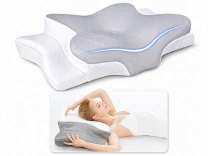 Cervical Neck Pillow – Adjustable Cooling Memory Foam Neck Pillow