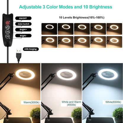 10 x Magnifying Desk Lamp LED Magnifier