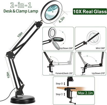 10 x Magnifying Desk Lamp LED Magnifier