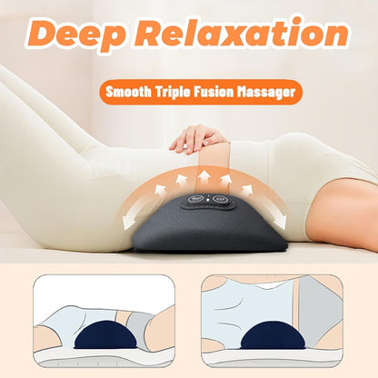 Lumbar Traction Massager Vibration Heating Waist Back Sciatica Pain Relief