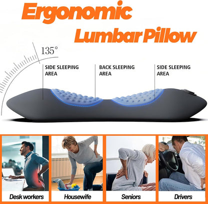 Lumbar Traction Massager Vibration Heating Waist Back Sciatica Pain Relief