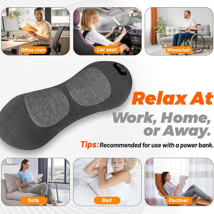 Lumbar Traction Massager Vibration Heating Waist Back Sciatica Pain Relief