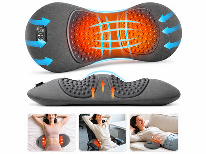 Lumbar Traction Massager Vibration Heating Waist Back Sciatica Pain Relief