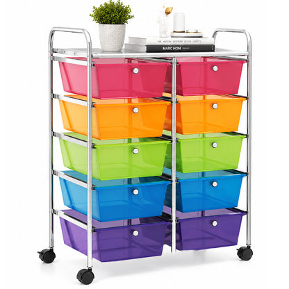 10 Drawer Rolling Storage Drawer Cart