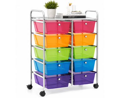 10 Drawer Rolling Storage Drawer Cart