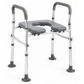 Adjustable Raised Toilet Seat with Handrails