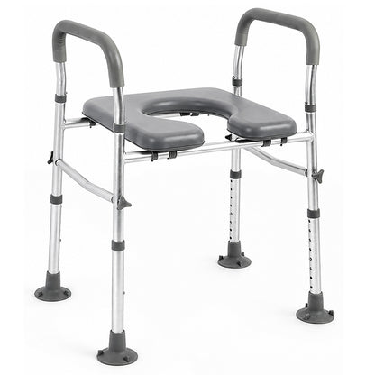 Adjustable Raised Toilet Seat with Handrails