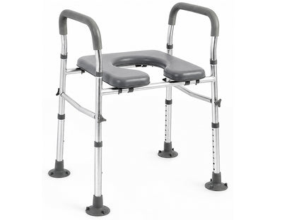 Adjustable Raised Toilet Seat with Handrails