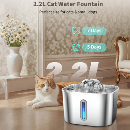 2.2L Pet Water Fountain Cat Dog Water Fountain