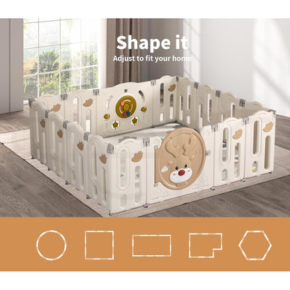 Baby Playpen Kids Playpen – 16 Panel Foldable Safety Play Area
