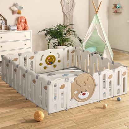 Baby Playpen Kids Playpen – 16 Panel Foldable Safety Play Area