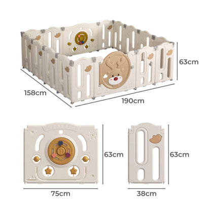 Baby Playpen Kids Playpen – 16 Panel Foldable Safety Play Area
