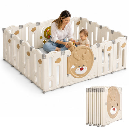 Baby Playpen Kids Playpen – 16 Panel Foldable Safety Play Area