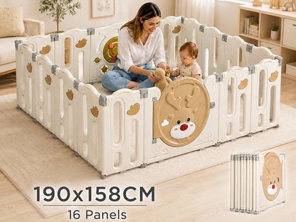Baby Playpen Kids Playpen – 16 Panel Foldable Safety Play Area