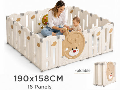 Baby Playpen Kids Playpen – 16 Panel Foldable Safety Play Area