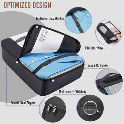 8Pcs Packing Cubes for Travel Luggage Organiser Bag-Black