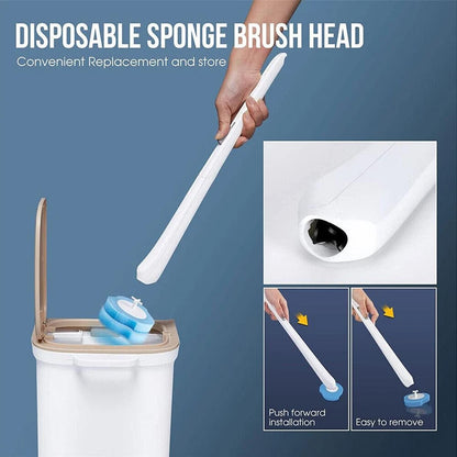 Toilet Brush Holder Set – Disposable Toilet Wand with 16 Replacement Heads