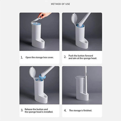 Toilet Brush Holder Set – Disposable Toilet Wand with 16 Replacement Heads
