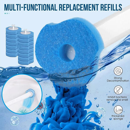 Toilet Brush Holder Set – Disposable Toilet Wand with 16 Replacement Heads