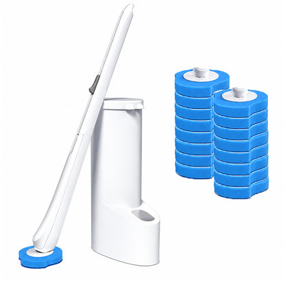 Toilet Brush Holder Set – Disposable Toilet Wand with 16 Replacement Heads