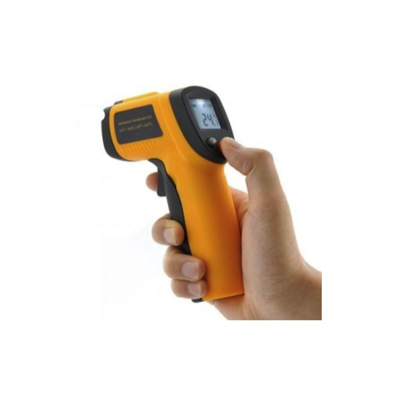 Infrared thermometer digital front view with LCD display